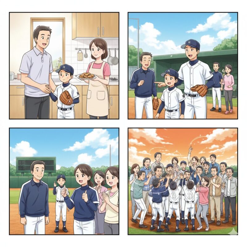 縁　野球　家族