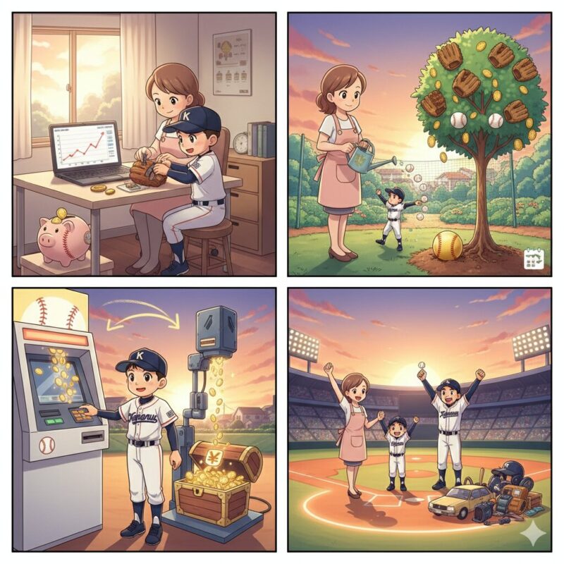 長期積立　4コマ漫画